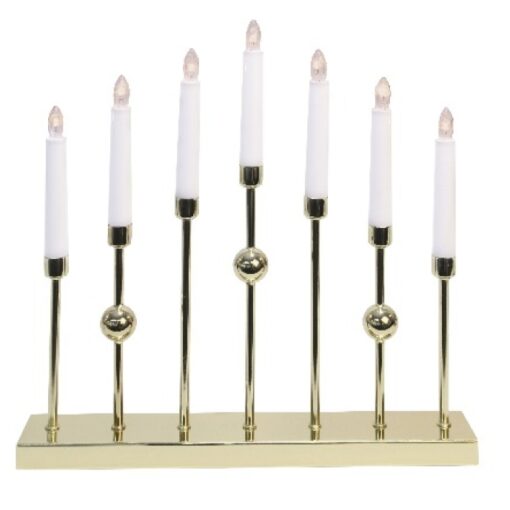 Metalljusstake Gustav 7-Ljus Mässing