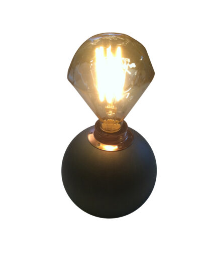 Bordslampa Klotet Antracitgrå med koppardetaljer