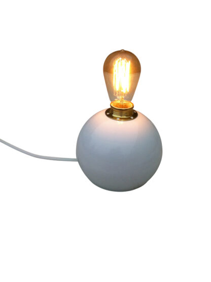 Bordslampa Klotet Vit med mässingsdetaljer