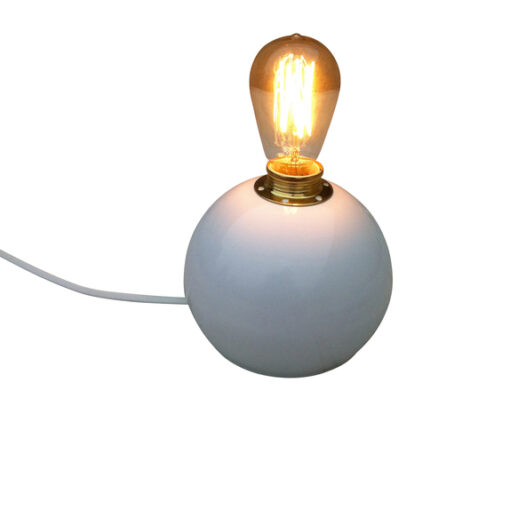 Bordslampa Klotet Vit med mässingsdetaljer