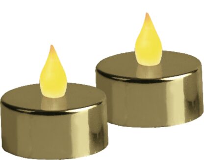 Värmeljus Metallic Guld LED 2p