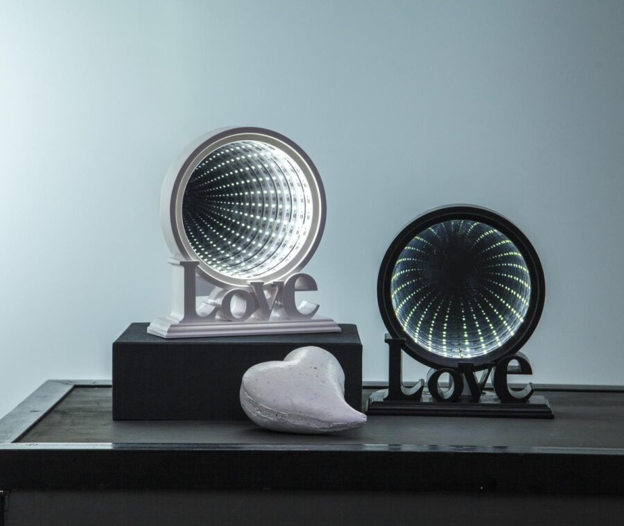 BORDSDEKORATION MIRROR LIGHT SVART