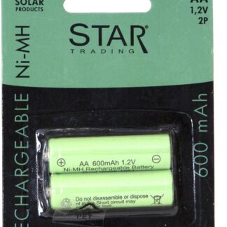 2-Pack Batteri AA 1,2V Ni-mh 600 mAh Uppladdningsbart