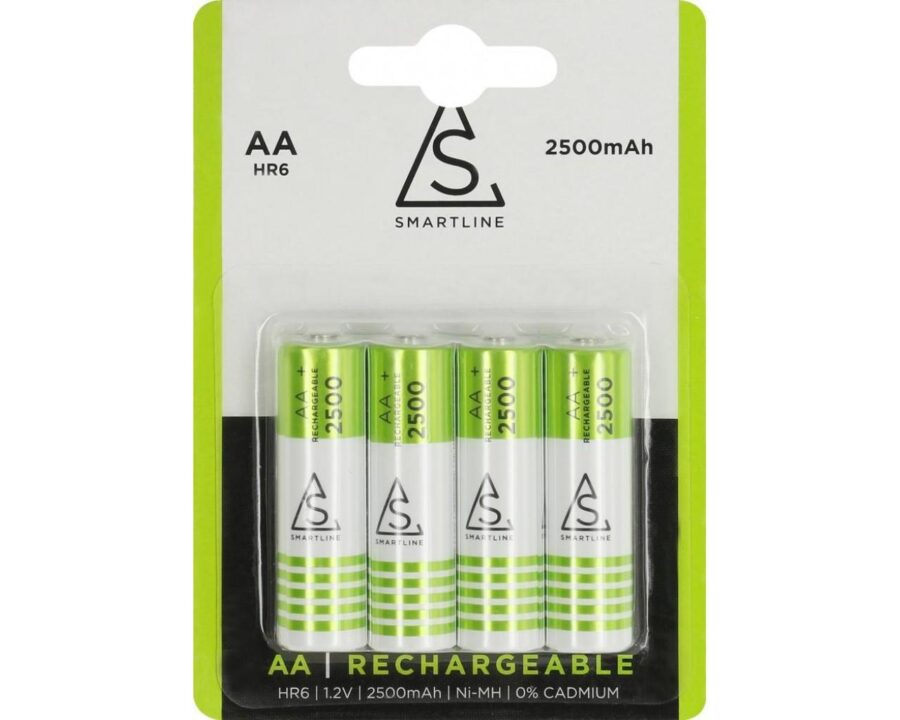 4-Pack Uppladdningsbara batterier AA HR6 1.2V 2500 mAh