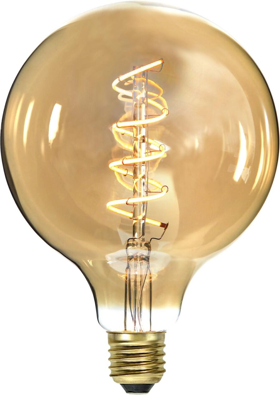 LED-LAMPA E27 G125 DECOLED SPIRAL AMBER