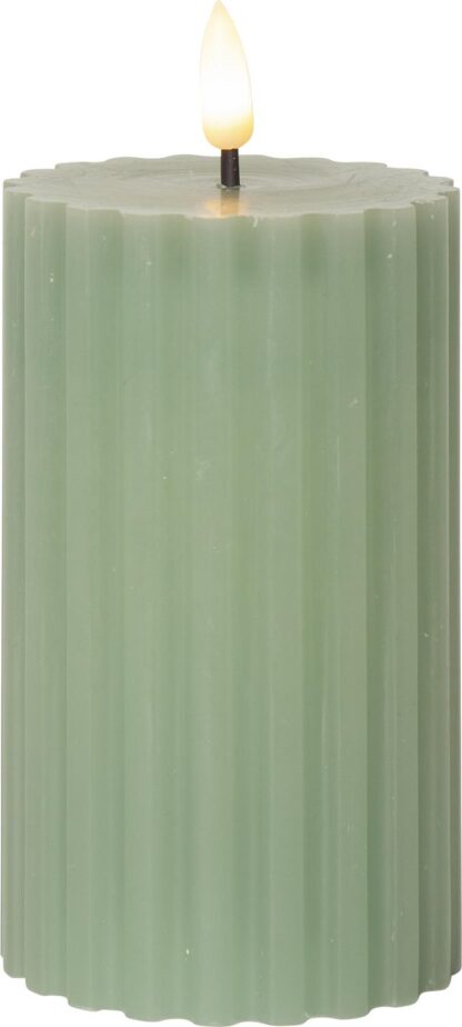 Vaxljus Lina 15cm med timer, Vit