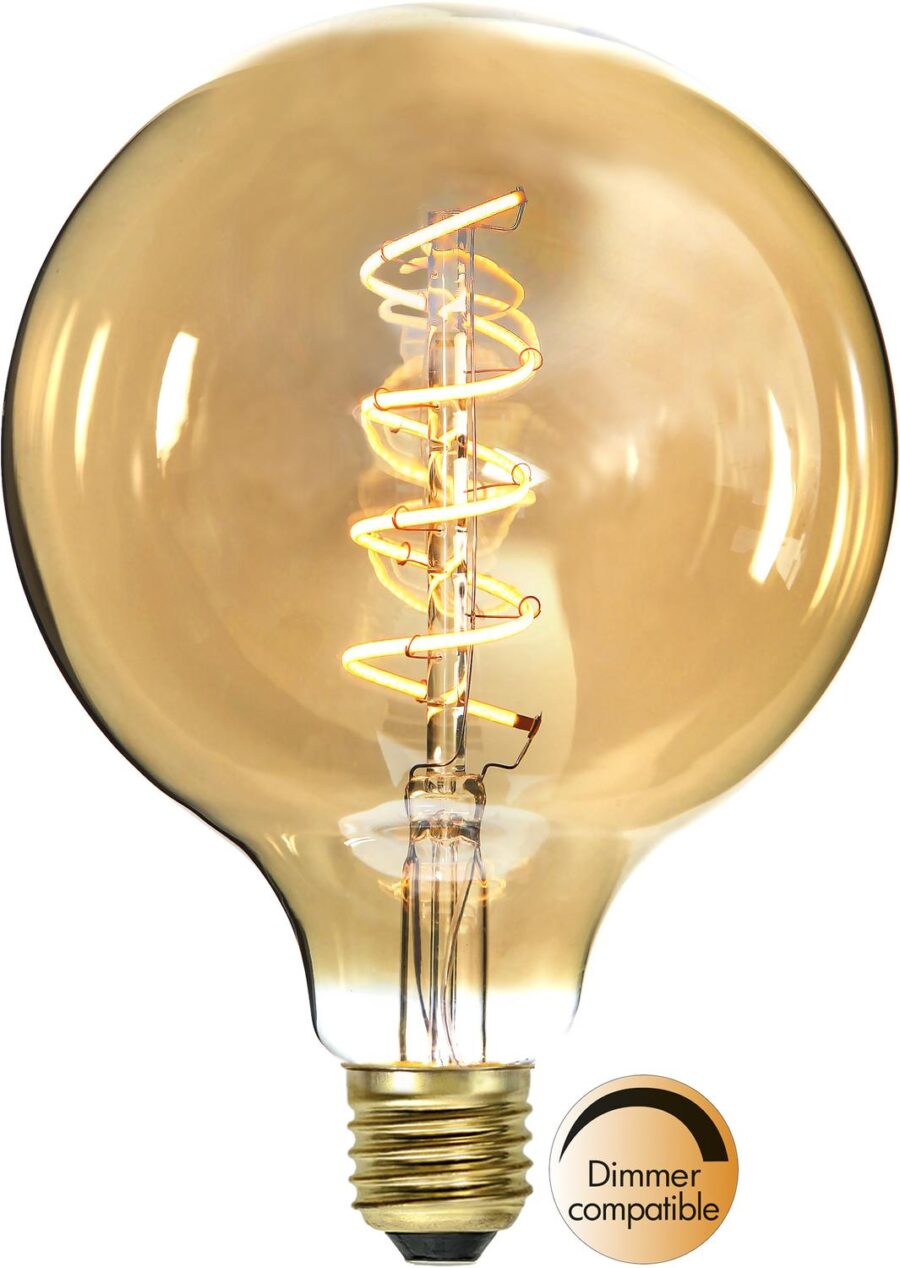 LED-LAMPA E27 G125 DECOLED SPIRAL AMBER