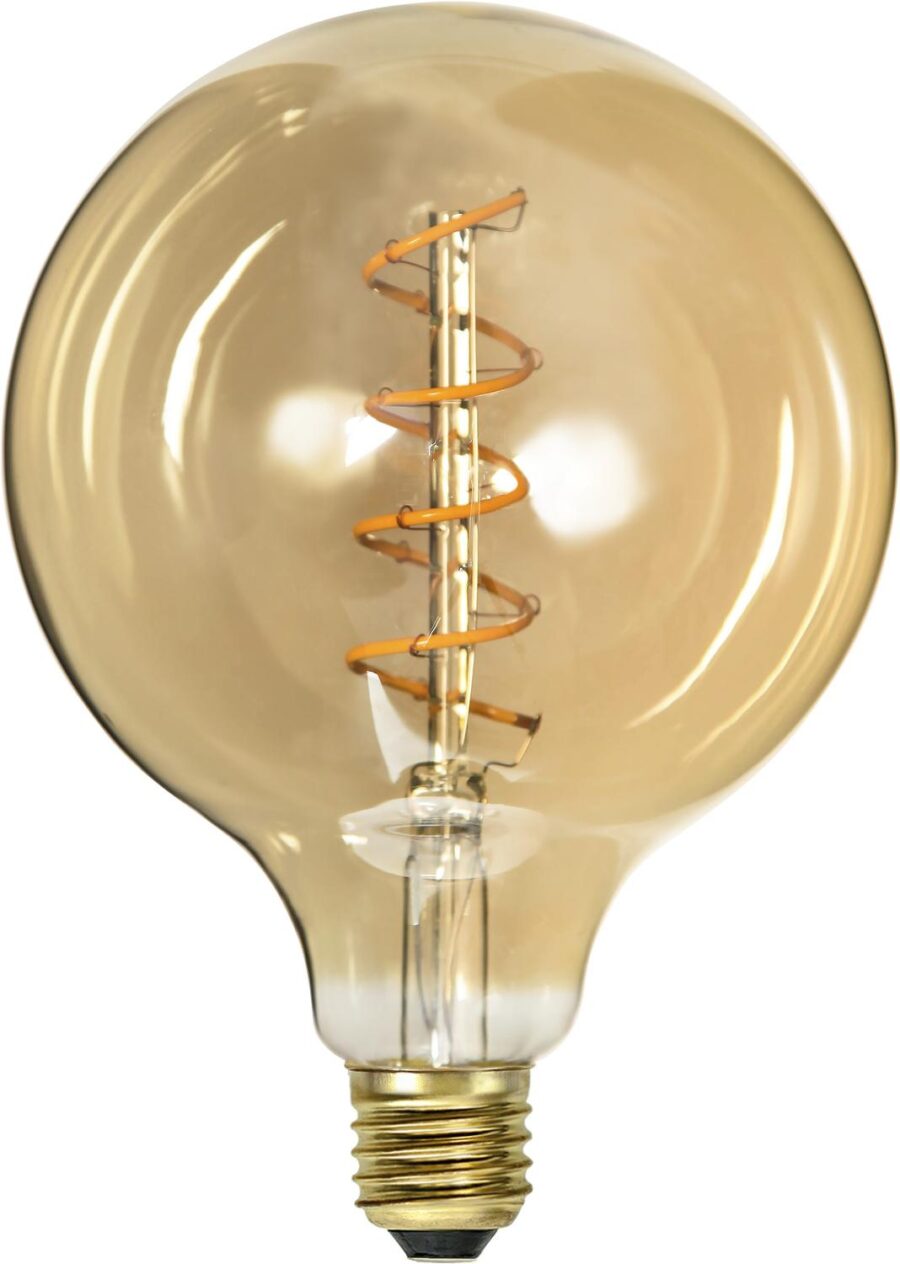 LED-LAMPA E27 G125 DECOLED SPIRAL AMBER