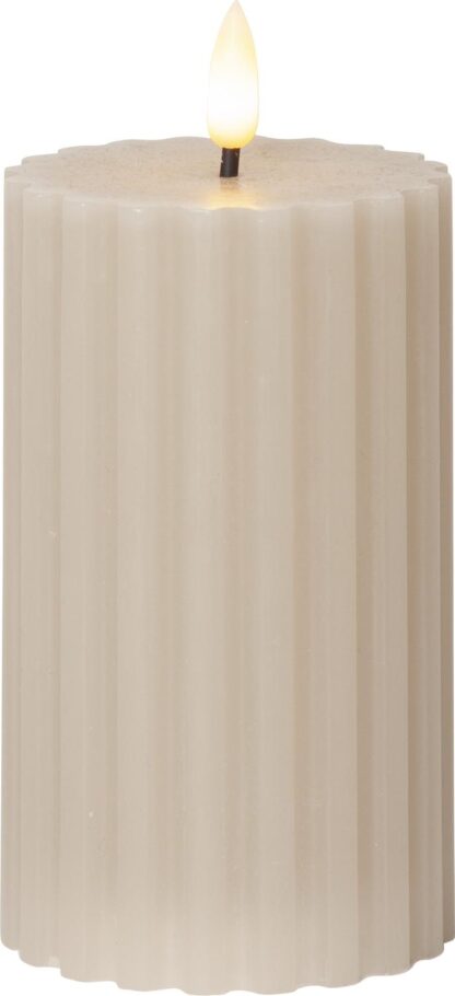 LED BLOCKLJUS FLAMME STRIPE BEIGE