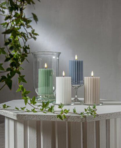 LED BLOCKLJUS FLAMME STRIPE VIT