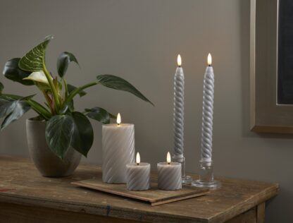 LED BLOCKLJUS FLAMME SWIRL 2-Pack Grå