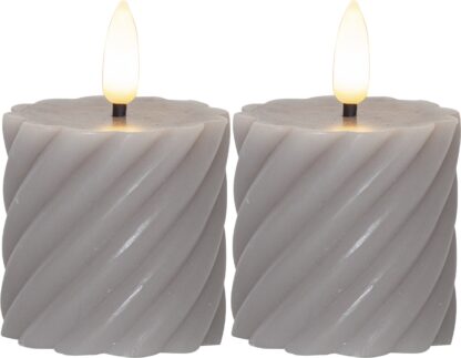 LED BLOCKLJUS FLAMME SWIRL 2-Pack Grå