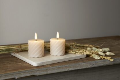 LED BLOCKLJUS FLAMME SWIRL 2-Pack Beige