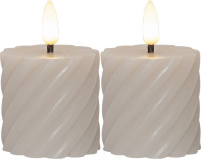 LED BLOCKLJUS FLAMME SWIRL 2-Pack Beige