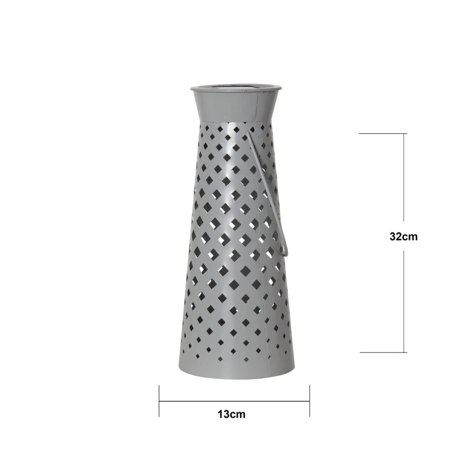 Solcellslykta Romby Grå 32 cm
