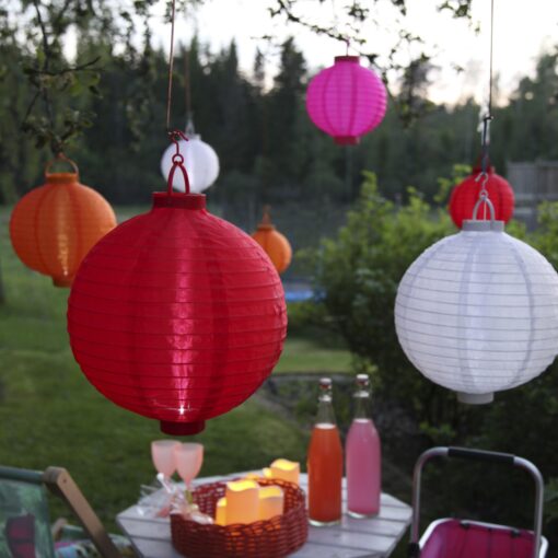 Solcellslykta Festival Röd